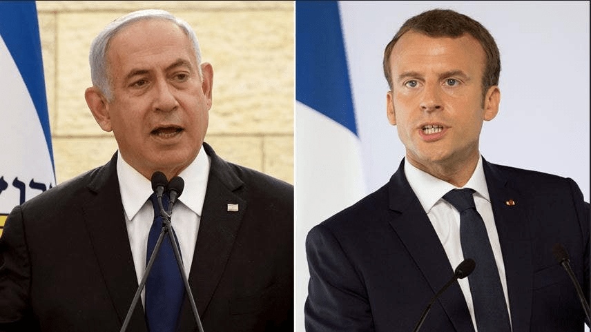 Benjamin Netanyahu feels it is “shame” that Emmanuel Macron has called for an end to the arms supply to Israel.