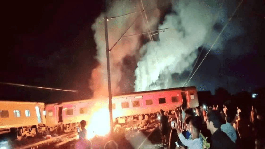 Near Chennai, a passenger train crashes into a goods train, injuring 19 people as 12 coaches depart from track.