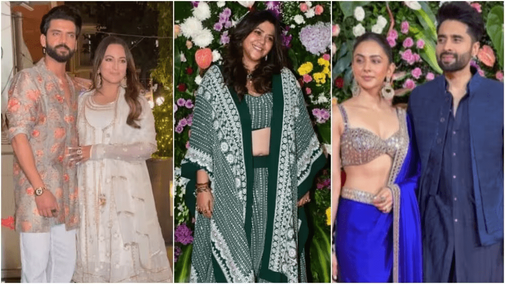 Ekta Kapoor’s Diwali party: Sonakshi Sinha, Zaheer Iqbal, Rakul Preet Singh, and Jackky Bhagnani; celebrities look stunning in traditional attire