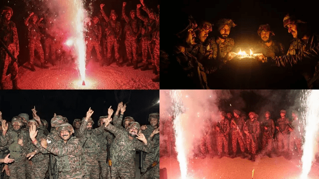 Jawans celebrate Diwali while being on high alert to protect India, saying that the army is like another big family.