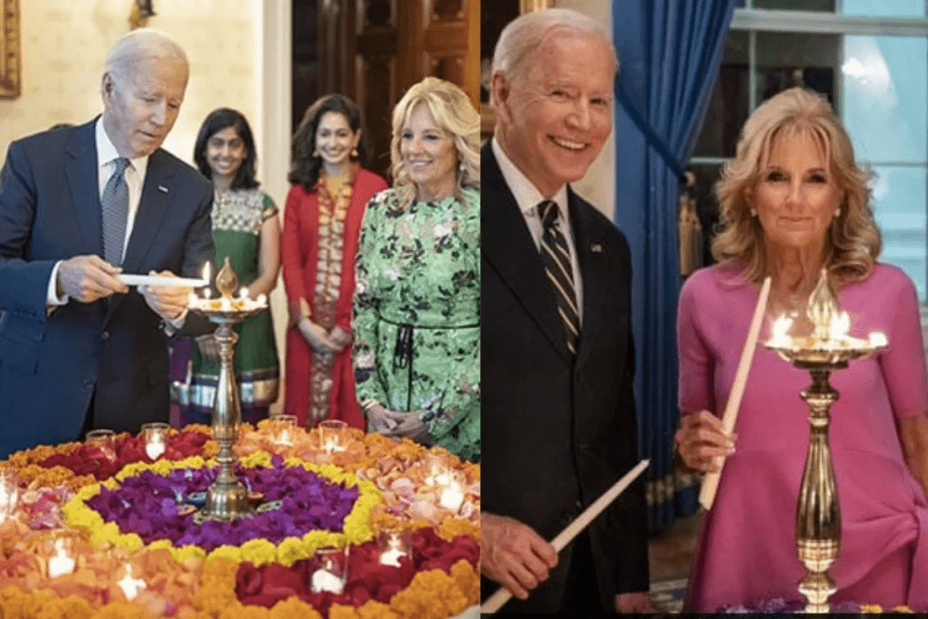 Joe Biden celebrates Diwali with Indian Americans at the White House.