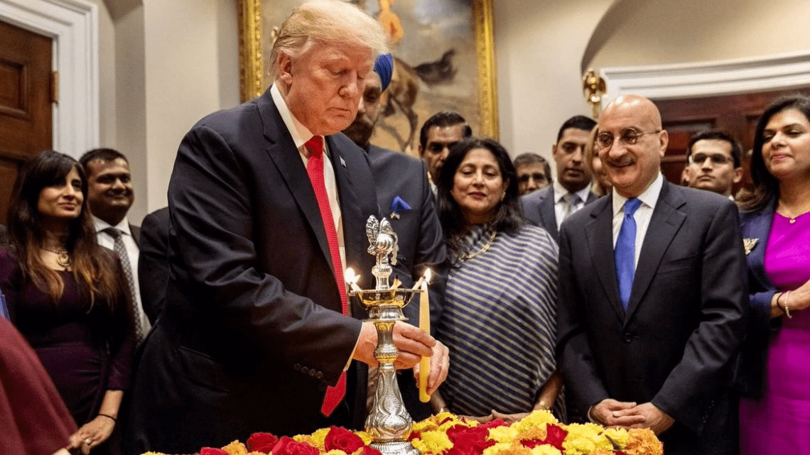 Diwali: Donald Trump addresses to Hindu voters and presents pleas for a close relationship with India.