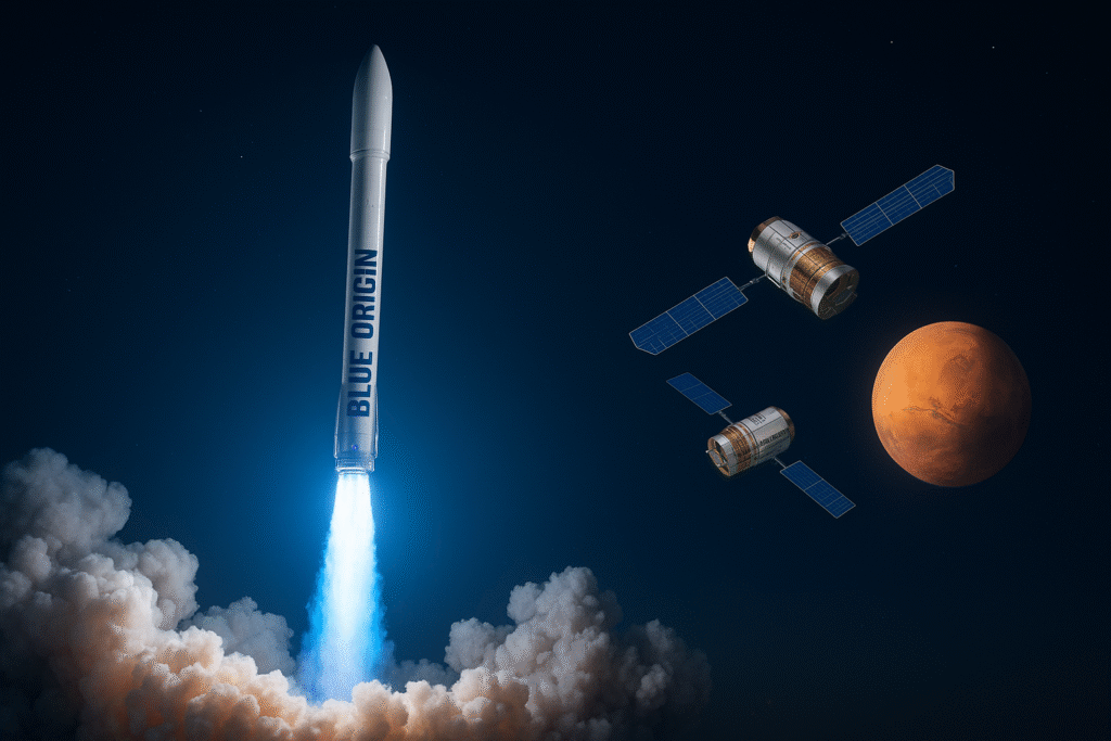 Blue Origin’s New Glenn Rocket Successfully Launches NASA’s Twin ESCAPADE Spacecraft to Mars