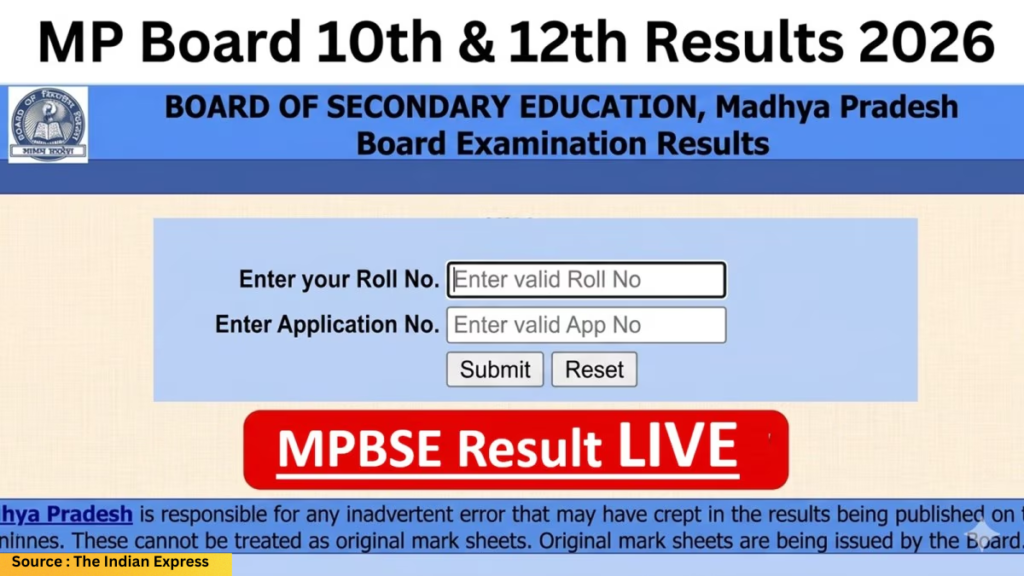 MPBSE MP Board 10th 12th Result 2026