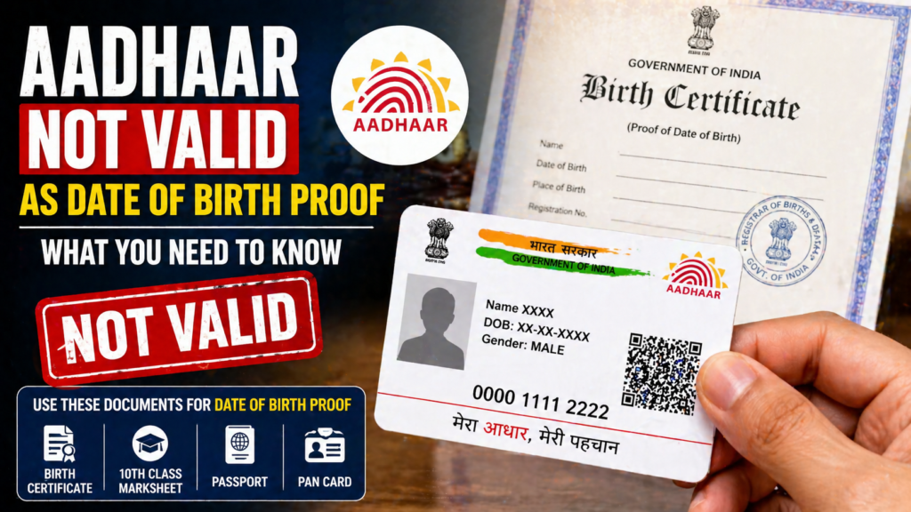Aadhaar Not Valid as Date of Birth