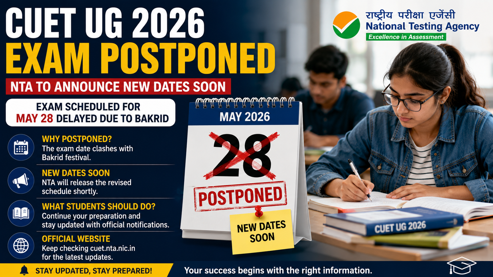 5 Important Updates About CUET UG 2026 Exam Postponed Announcement