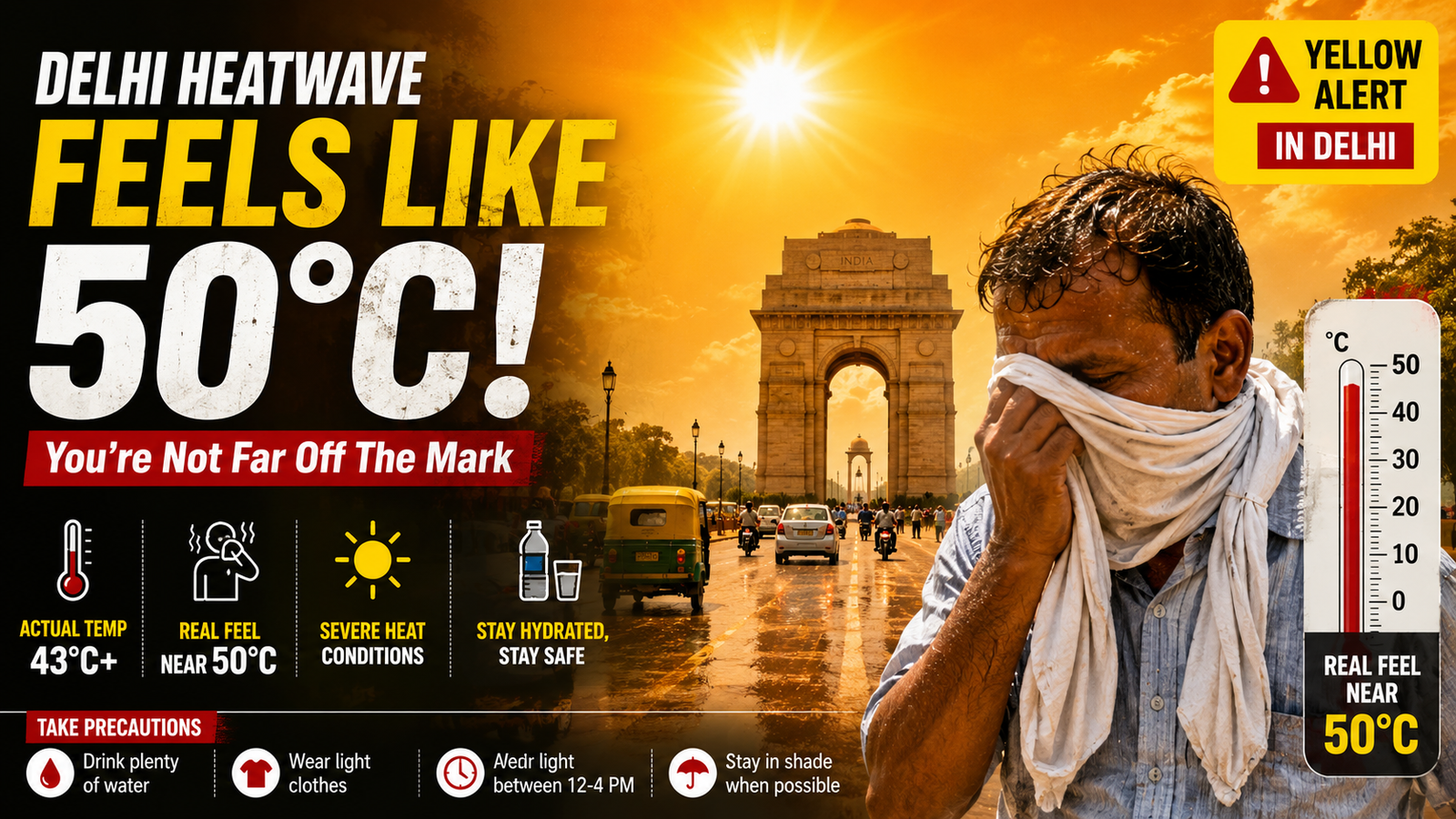 7 Big Updates: Delhi Heatwave Raises Real Feel Temperature Concerns