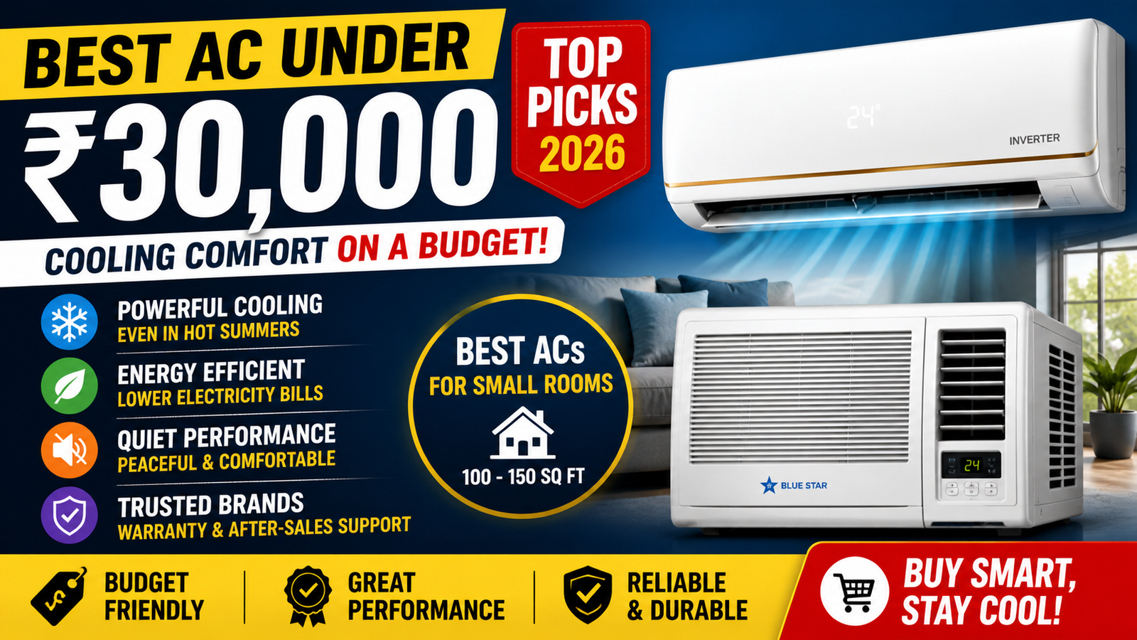 Best AC Under ₹30,000 in India 2026: Top Budget Air Conditioners