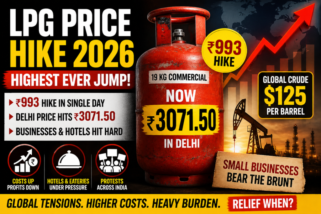 commercial LPG cylinder price hike