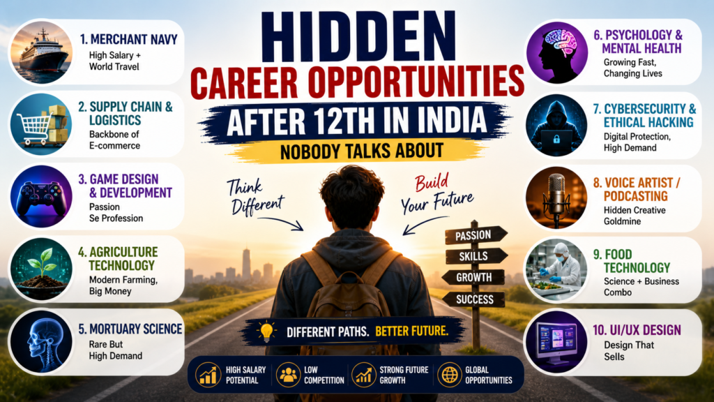 hidden career options after 12th in India